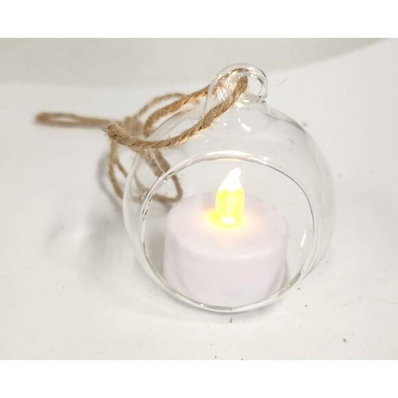 Hanging Glass Ball With Black Metal Stand For Succulents , Air Plants, Tea Light - Picture 4 of 10